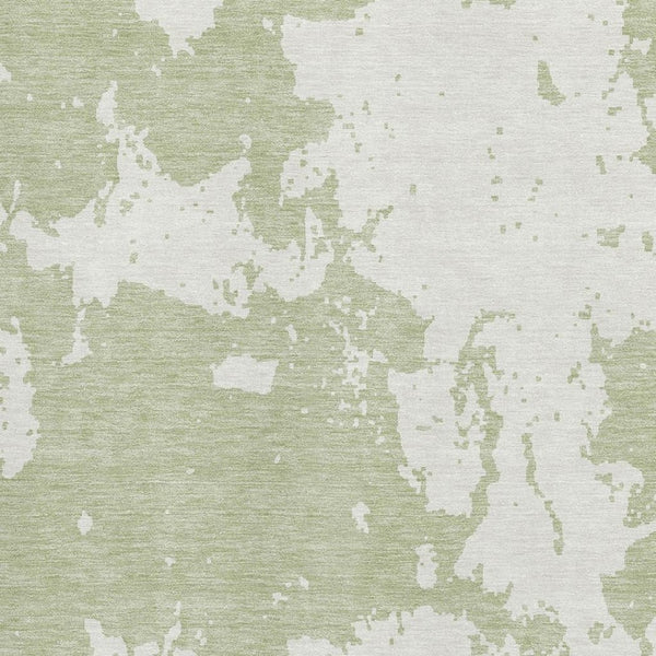 HomeRoots 5' X 8' Artichoke Green and Ivory Washable Area Rug with UV Protection for Stylish Everyday Living 671260