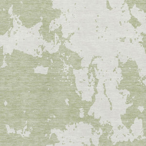 HomeRoots 8' X 10' Artichoke Green & Ivory Abstract Washable Area Rug - UV Protection, Stain Resistant, Durable Design 671262