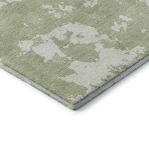 HomeRoots 9' X 12' Artichoke Green & Ivory Abstract Area Rug - Washable, Stain-Resistant, UV Protected Design 671263