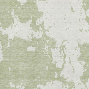 HomeRoots 9' X 12' Artichoke Green & Ivory Abstract Area Rug - Washable, Stain-Resistant, UV Protected Design 671263
