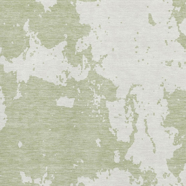 HomeRoots 9' X 12' Artichoke Green & Ivory Abstract Area Rug - Washable, Stain-Resistant, UV Protected Design 671263