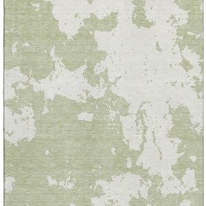 HomeRoots 9' X 12' Artichoke Green & Ivory Abstract Area Rug - Washable, Stain-Resistant, UV Protected Design 671263