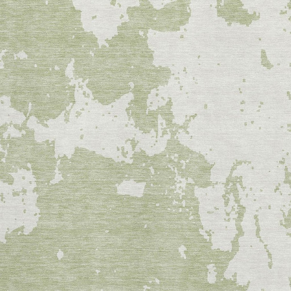 HomeRoots 10' Premium Artichoke Green & Ivory Abstract Washable Area Rug – Durable, UV Protection & Stylish! 671264