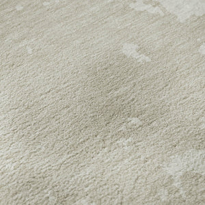 HomeRoots 8' Beige and Ivory Abstract Round Rug - Durable, Stain-Resistant, UV-Protected for Modern Homes 671267