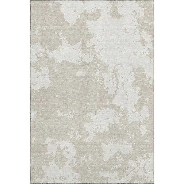 HomeRoots 8' X 10' Beige And Ivory Abstract Area Rug - Stylish, Washable, UV Protected for Busy Homes & Kids 671268