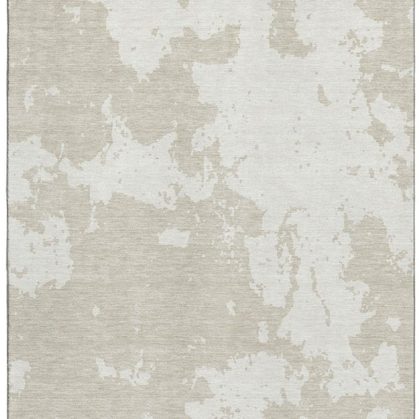 HomeRoots 8' X 10' Beige And Ivory Abstract Area Rug - Stylish, Washable, UV Protected for Busy Homes & Kids 671268