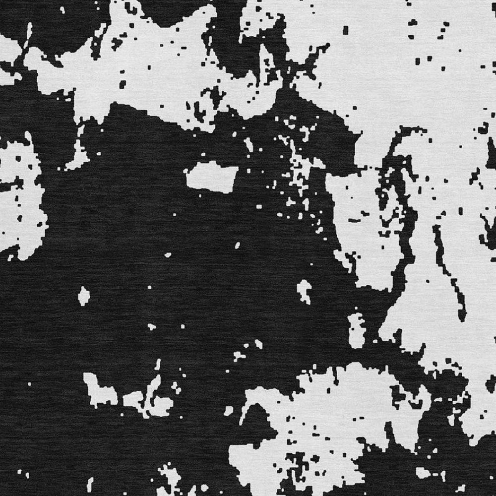HomeRoots 8' X 10' Black and White Abstract Area Rug – Washable, UV-Protected, Stylish & Durable for Busy Homes 671274