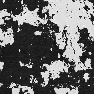 HomeRoots 8' X 10' Black and White Abstract Area Rug – Washable, UV-Protected, Stylish & Durable for Busy Homes 671274