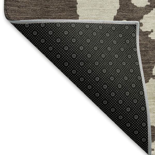 HomeRoots 5' X 8' Washable Abstract Area Rug in Brown & Beige - Durable, UV-Protected, Soft & Stylish Design 671278
