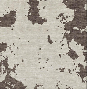 HomeRoots 8' X 10' Washable Brown and Beige Abstract Area Rug with UV Protection for Modern Homes and Kids 671280