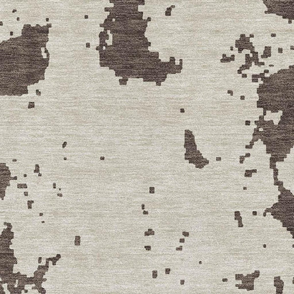 HomeRoots 9' X 12' Abstract Washable Area Rug in Brown & Beige - UV Protected, Durable, Stylish for Any Space 671281