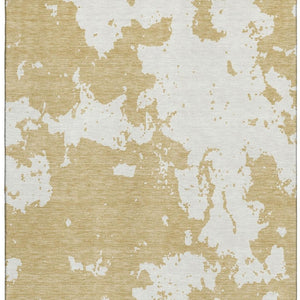 HomeRoots 8' X 10' Gold and Beige Abstract Washable Area Rug - UV Protected, Stain-Resistant for Busy Homes 671286