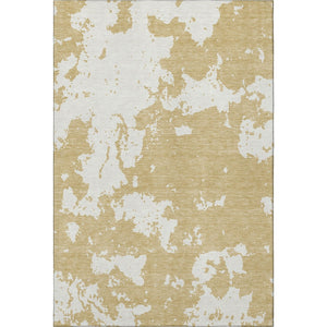 HomeRoots 8' X 10' Gold and Beige Abstract Washable Area Rug - UV Protected, Stain-Resistant for Busy Homes 671286