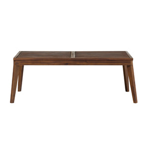 English Elm Walker Edison - Modern Slat-Top Solid Acacia Wood Patio Coffee Table – Dark Brown