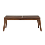 English Elm Walker Edison - Modern Slat-Top Solid Acacia Wood Patio Coffee Table – Dark Brown