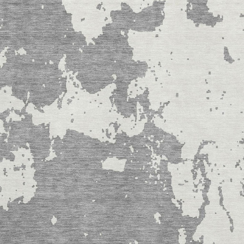 HomeRoots 8' X 10' Stylish Gray and Beige Abstract Washable Area Rug with UV Protection for Modern Spaces 671292