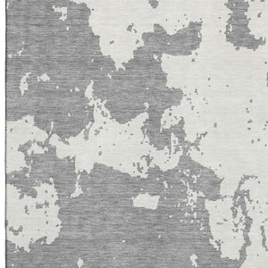 HomeRoots 9' X 12' Gray and Beige Abstract Area Rug - Washable, UV-Protected, Durable for Modern Homes 671293