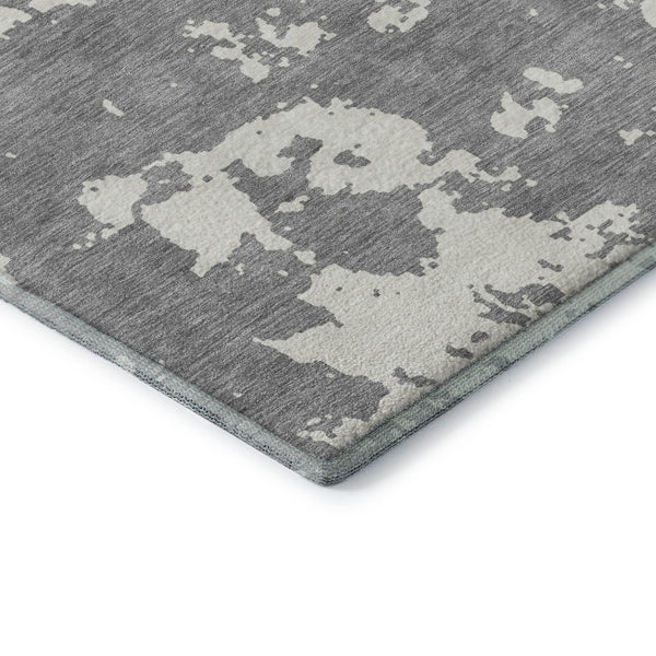 HomeRoots 10' Gray & Beige Abstract Washable Area Rug with UV Protection – Stylish, Durable, & Easy Care! 671294