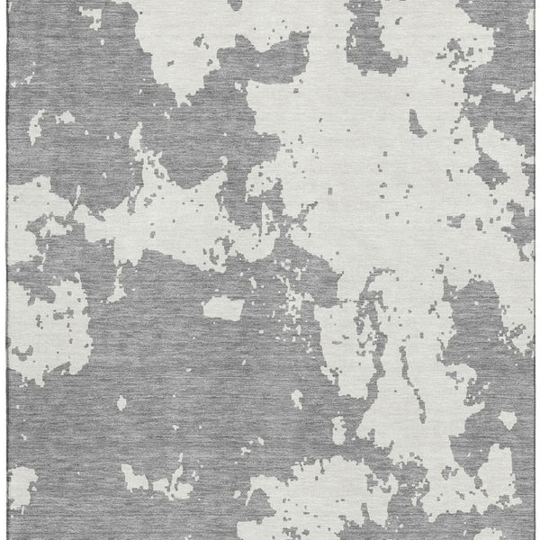 HomeRoots 10' Gray & Beige Abstract Washable Area Rug with UV Protection – Stylish, Durable, & Easy Care! 671294