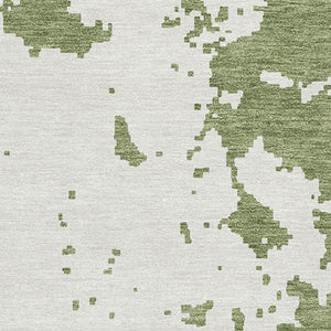 HomeRoots 5' X 8' Abstract Green and Beige Washable Area Rug with UV Protection - Stylish and Durable Solution! 671296