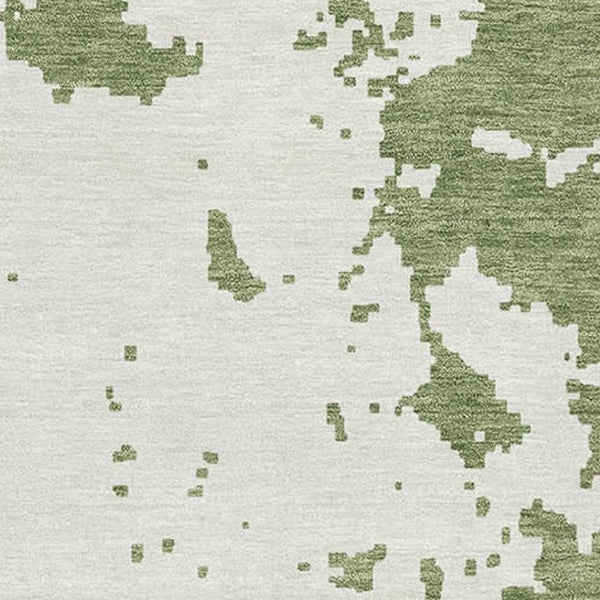 HomeRoots 5' X 8' Abstract Green and Beige Washable Area Rug with UV Protection - Stylish and Durable Solution! 671296