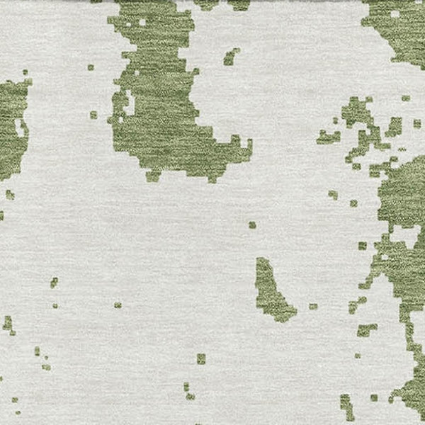HomeRoots 10' X 14' Green and Beige Abstract Area Rug – Washable, UV-Protected, Stylish for High-Traffic Homes 671300