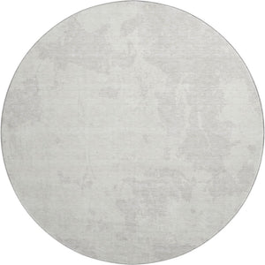 HomeRoots 8' Ivory And Beige Abstract Round Rug - Washable, Stain-Resistant, UV-Protected for High-Traffic Areas 671303