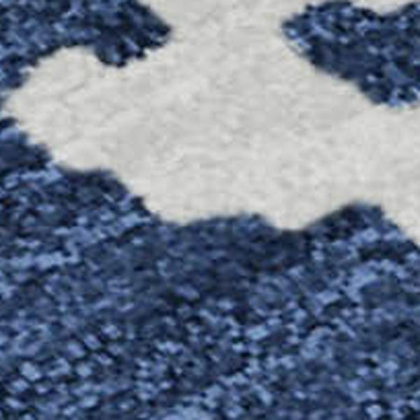 HomeRoots 5' X 8' Navy Blue & Ivory Abstract Area Rug - Stylish, Washable, UV-Protected, Durable for Homes 671308