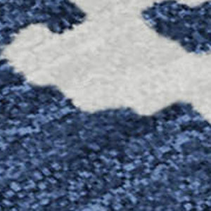 HomeRoots 9' X 12' Navy Blue & Ivory Abstract Washable Area Rug - Durable, Stylish & UV Protected for Homes 671311
