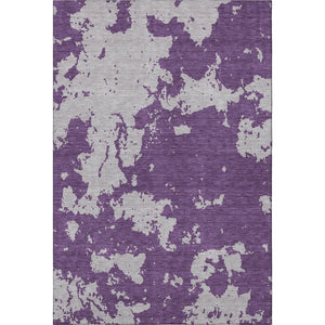 HomeRoots 9' X 12' Abstract Purple and Gray Washable Area Rug - UV Protected, Stain-Resistant, Durable Design 671317