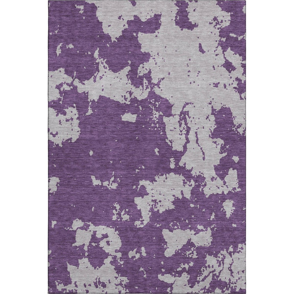 HomeRoots 10' X 14' Purple And Gray Abstract Washable Area Rug – UV Protected, Durable, Easy-Care for High Traffic 671318