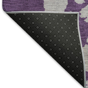 HomeRoots 10' X 14' Purple And Gray Abstract Washable Area Rug – UV Protected, Durable, Easy-Care for High Traffic 671318