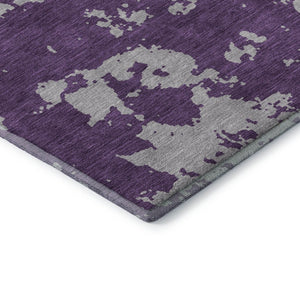 HomeRoots 10' X 14' Purple And Gray Abstract Washable Area Rug – UV Protected, Durable, Easy-Care for High Traffic 671318