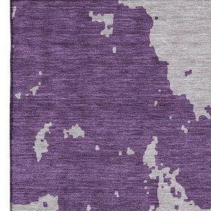 HomeRoots 10' X 14' Purple And Gray Abstract Washable Area Rug – UV Protected, Durable, Easy-Care for High Traffic 671318