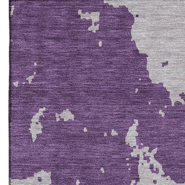 HomeRoots 10' X 14' Purple And Gray Abstract Washable Area Rug – UV Protected, Durable, Easy-Care for High Traffic 671318