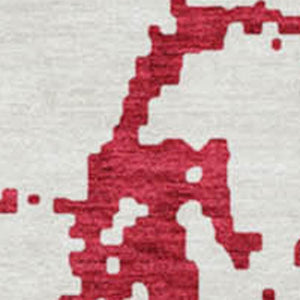 HomeRoots 8' Red and Ivory Abstract Round Rug - Washable, UV-Protected, Stylish, Durable for Busy Spaces 671321