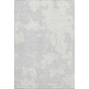 HomeRoots 8' X 10' Silver and Ivory Abstract Washable Area Rug – Durable, UV-Protected for Modern Spaces 671328