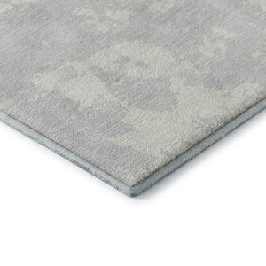 HomeRoots 8' X 10' Silver and Ivory Abstract Washable Area Rug – Durable, UV-Protected for Modern Spaces 671328