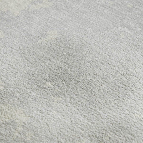 HomeRoots 9' X 12' Silver and Ivory Abstract Area Rug - Durable, Washable, UV-Protected for Modern Living Spaces 671329