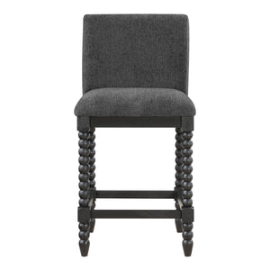 OSP Home Furnishings ELIZA 26" Spindle Counter Stool  Charcoal / Black