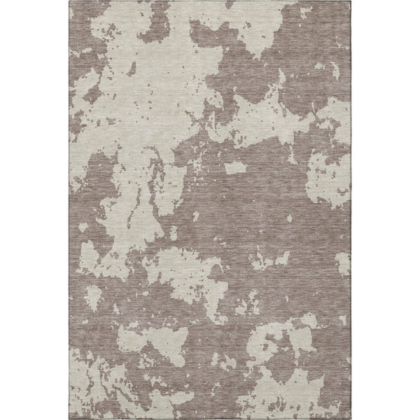 HomeRoots 5' X 8' Stylish Taupe & Beige Abstract Area Rug - Durable, Washable, UV-Protected for Any Space 671338