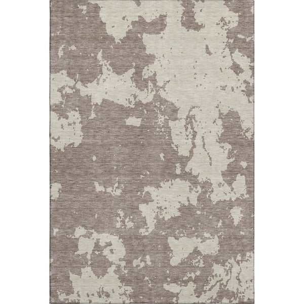 HomeRoots 10' X 14' Taupe And Beige Abstract Washable Area Rug - UV Protected, Stain Resistant, Stylish Comfort 671342
