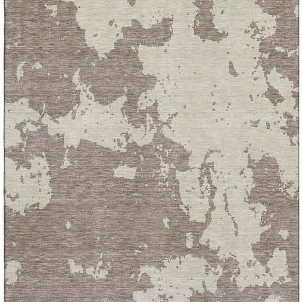 HomeRoots 10' X 14' Taupe And Beige Abstract Washable Area Rug - UV Protected, Stain Resistant, Stylish Comfort 671342