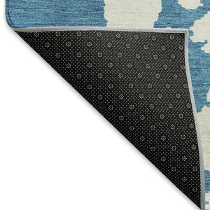 HomeRoots 10' X 14' Teal and Ivory Abstract Area Rug – Washable, Stain-Resistant, UV-Protected for Modern Homes 671348