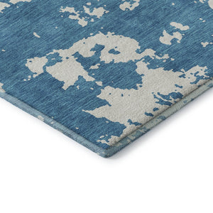 HomeRoots 10' X 14' Teal and Ivory Abstract Area Rug – Washable, Stain-Resistant, UV-Protected for Modern Homes 671348