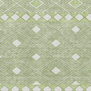 HomeRoots 10' Artichoke Green Geometric Area Rug - Washable, UV Protected, Stain Resistant, Perfect for Families 671354