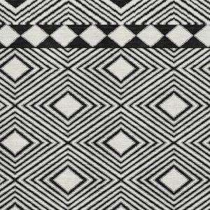 HomeRoots 9' X 12' Black and Ivory Geometric Area Rug – Washable, UV-Protected, Pet-Friendly for Modern Homes 671359