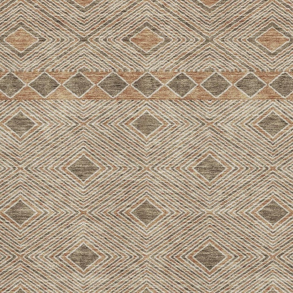 HomeRoots 5' X 8' Stylish Brown & Beige Geometric Area Rug – Washable, Durable, UV Protected for Any Space! 671362