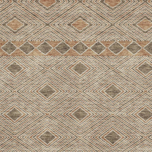 HomeRoots 8' X 10' Brown and Beige Geometric Area Rug – Washable, Stain-Resistant, UV-Protected for Modern Spaces 671364