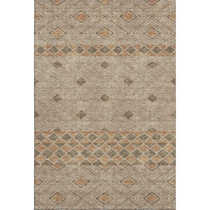 HomeRoots 10' Geometric Brown and Beige Washable Area Rug – Durable, Stain Resistant with UV Protection! 671366